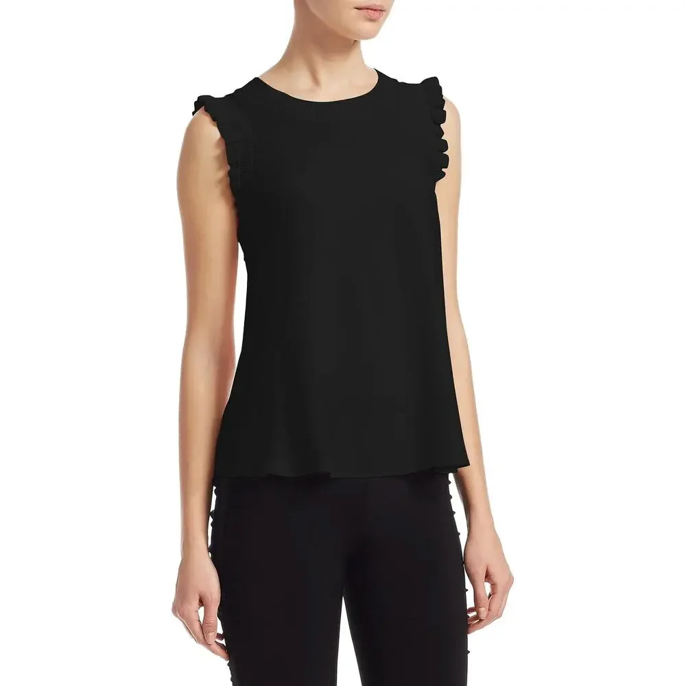 CINQ A SEPT Tous Les Jours Lenore Silk Tank Black Extra Small XS - Picture 2 of 7